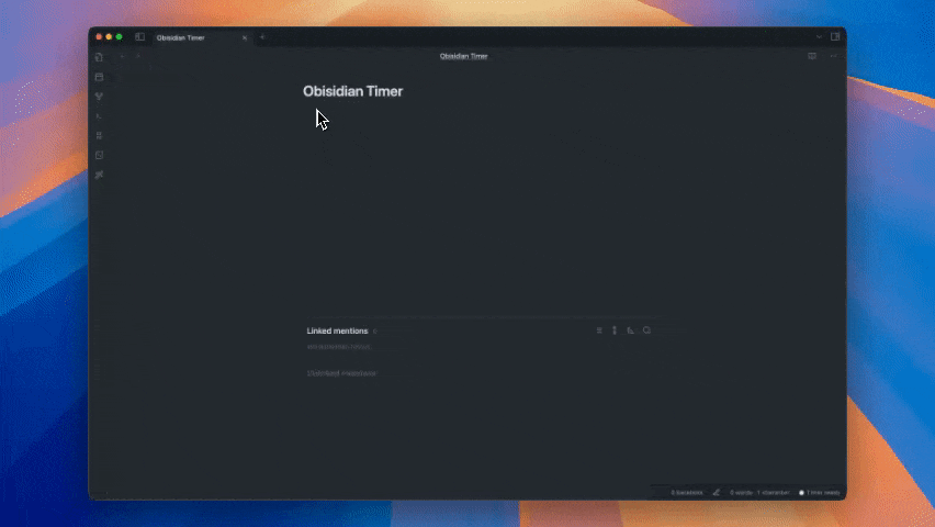 Obsidian Timer Plugin in action