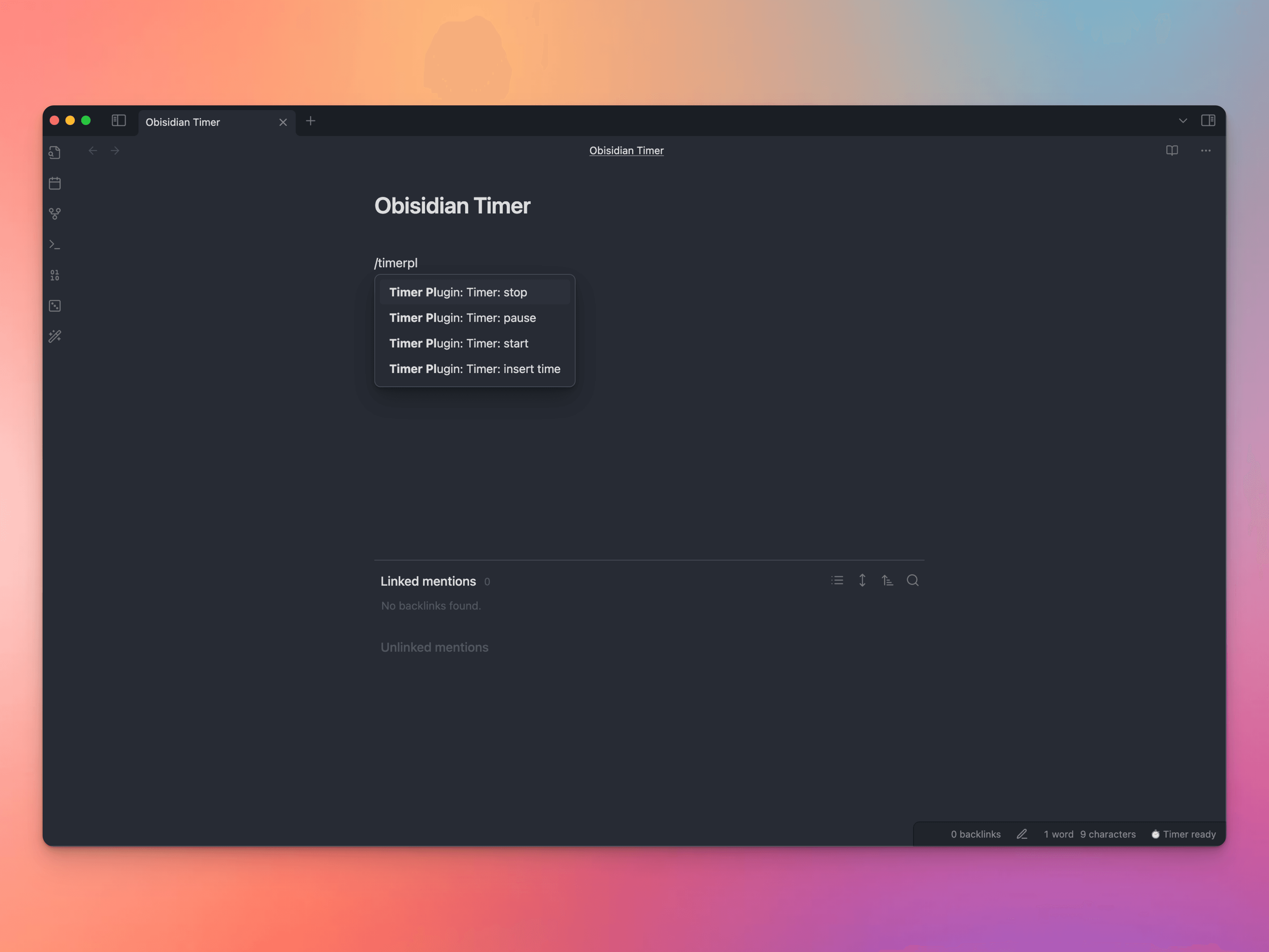 Obsidian Timer Plugin