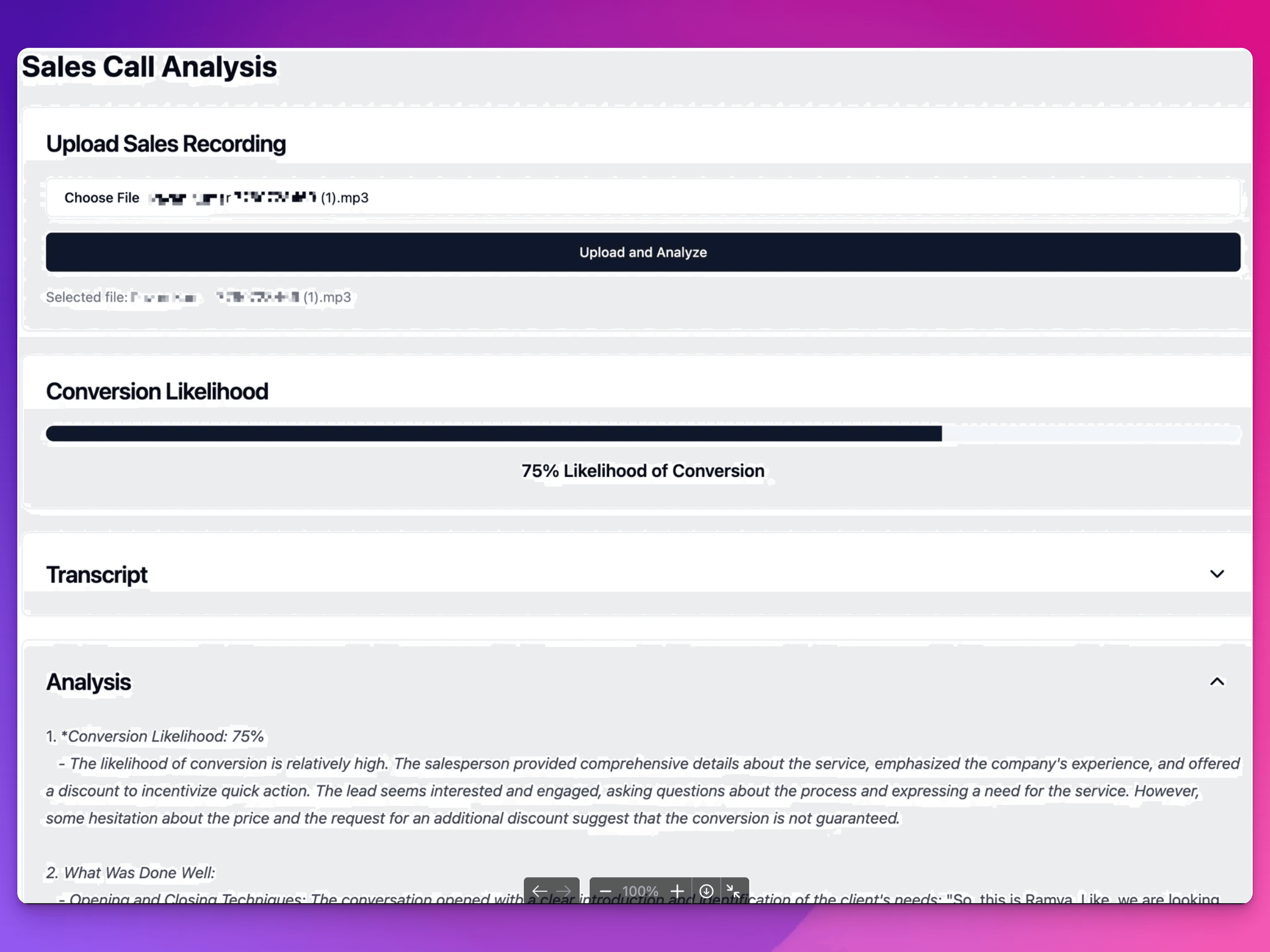 Sales Enablement Platform dashboard