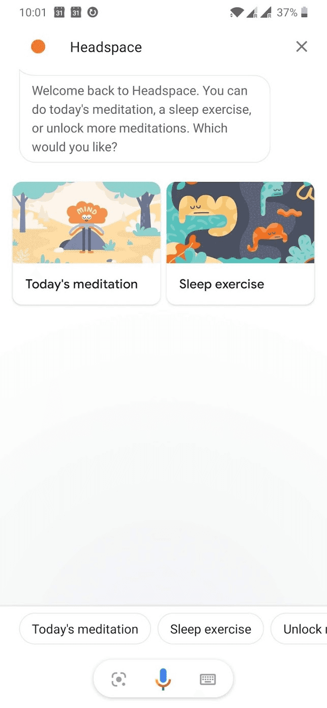 Google Assistant meditation routine