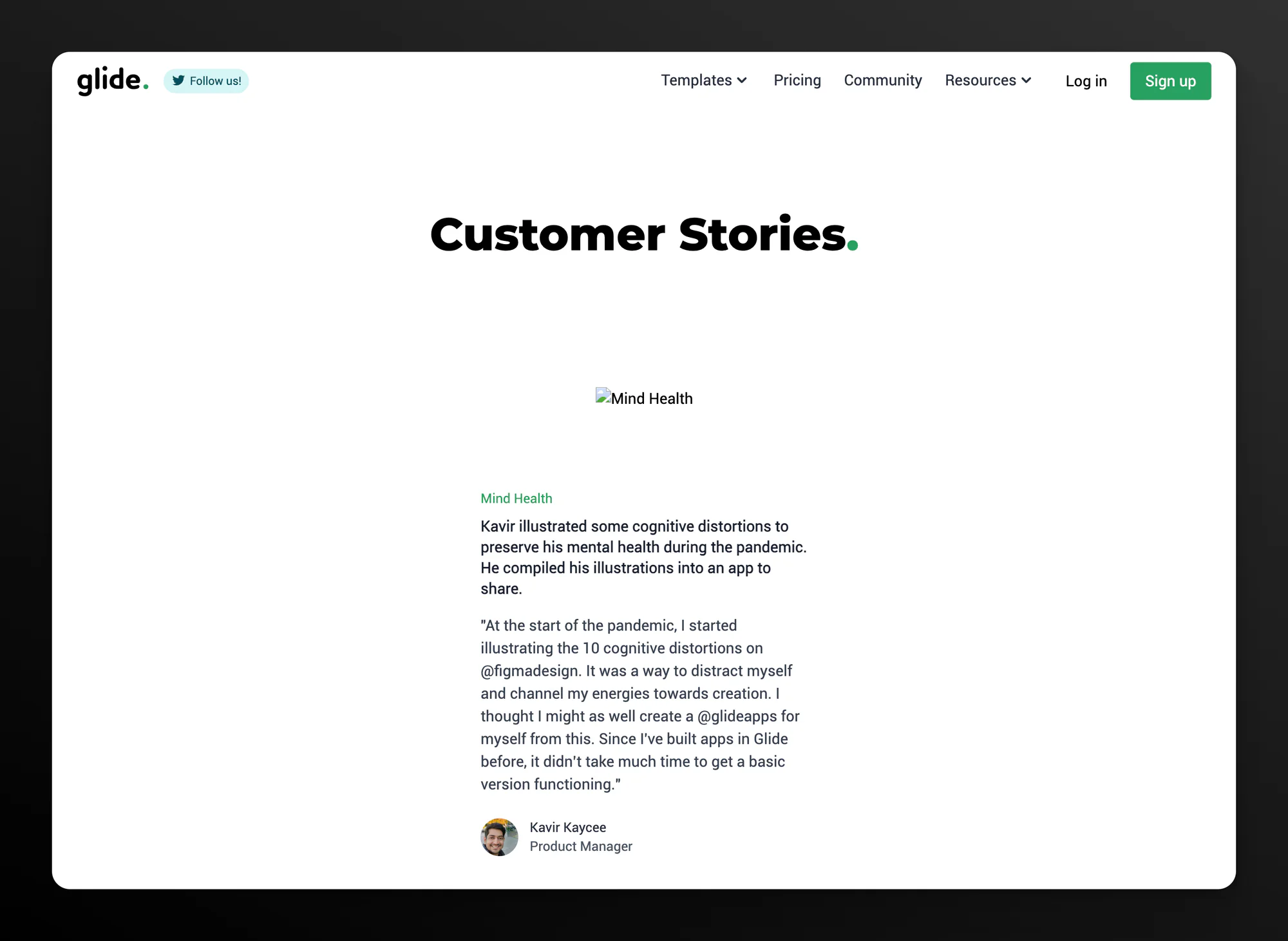 Mind Health featured on Glide