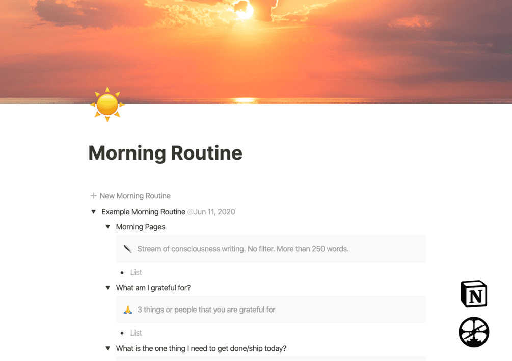 Morning Routine Template