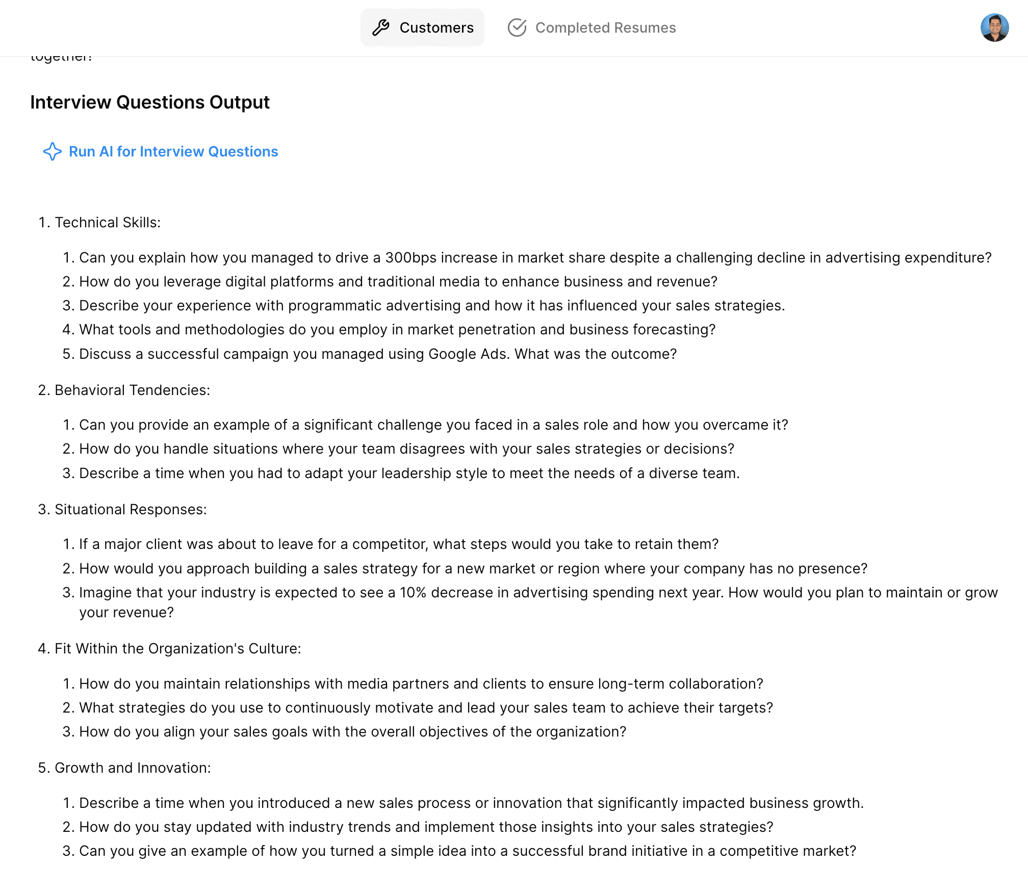 AI resume additional services