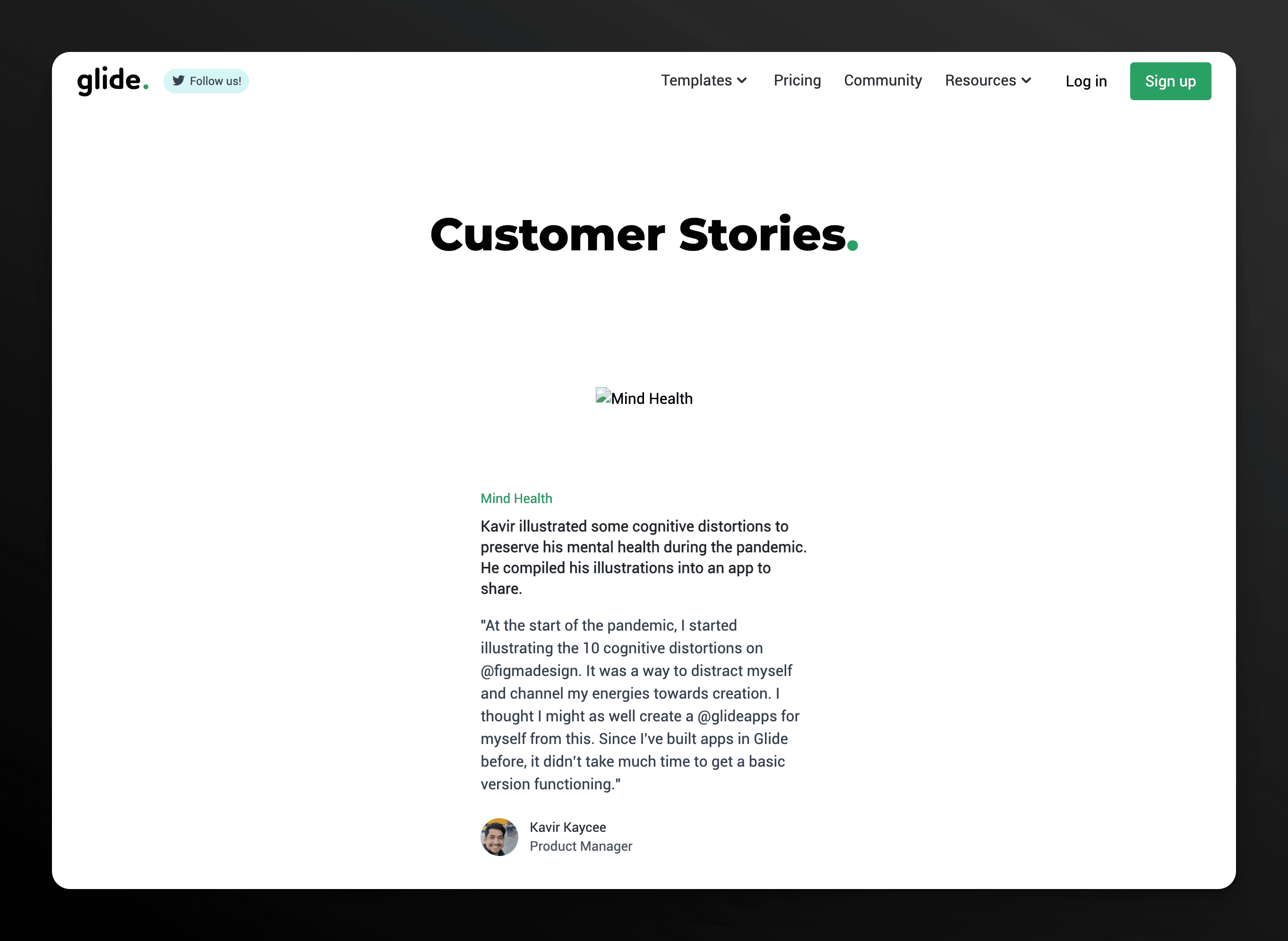 Mind Health featured on Glide