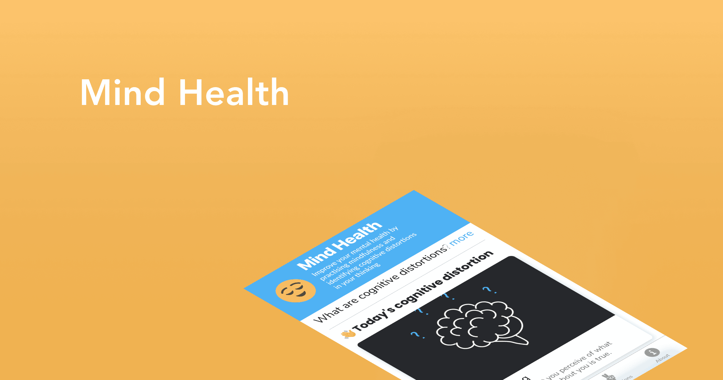 Mind Health app cognitive distortions interface