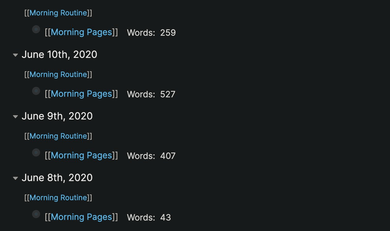 Roam Research Morning Pages for idea capture