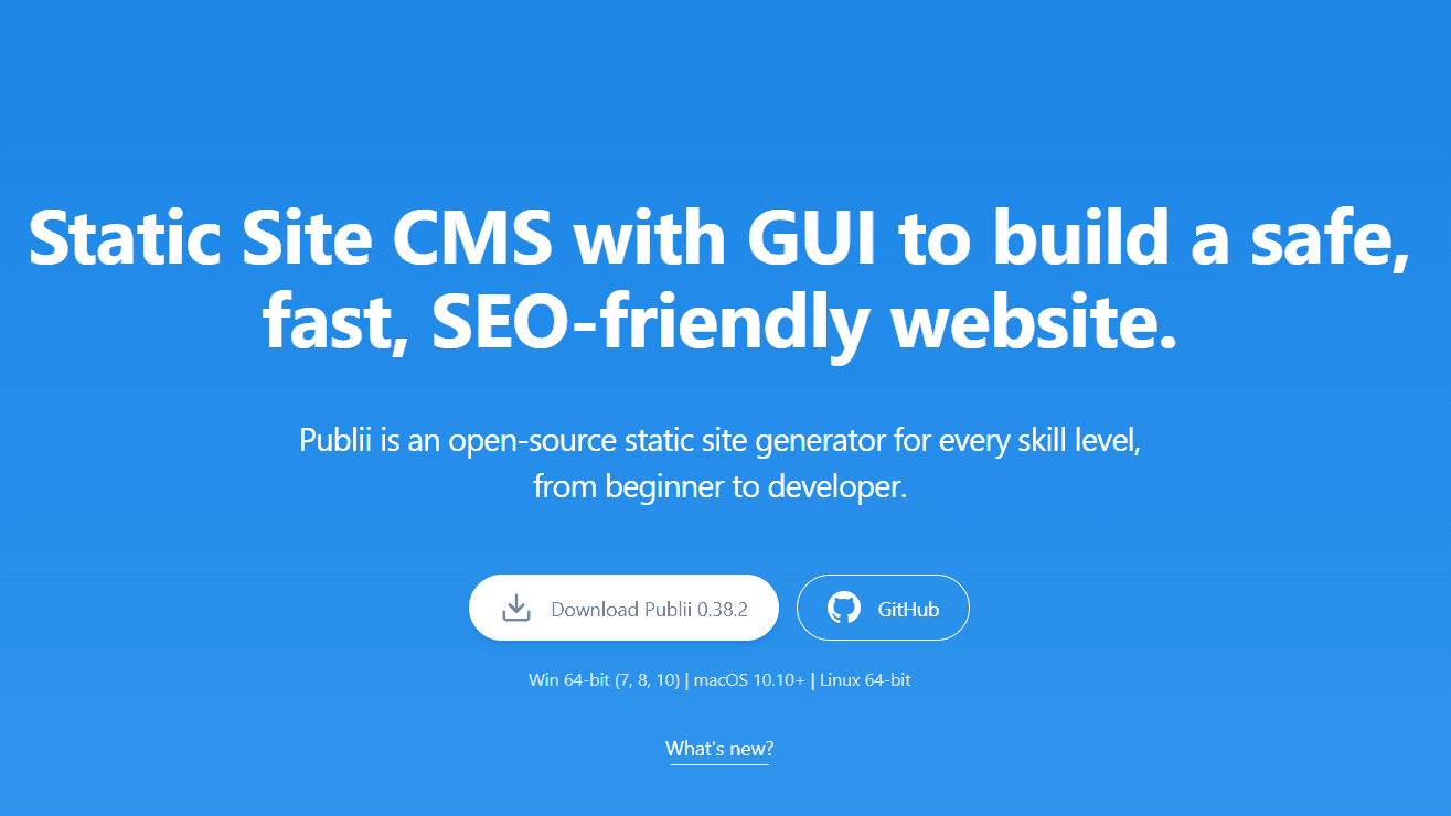 Publii desktop application interface